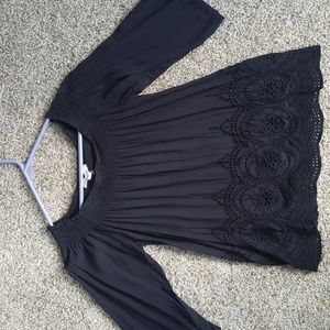 Black off-the-shoulder top